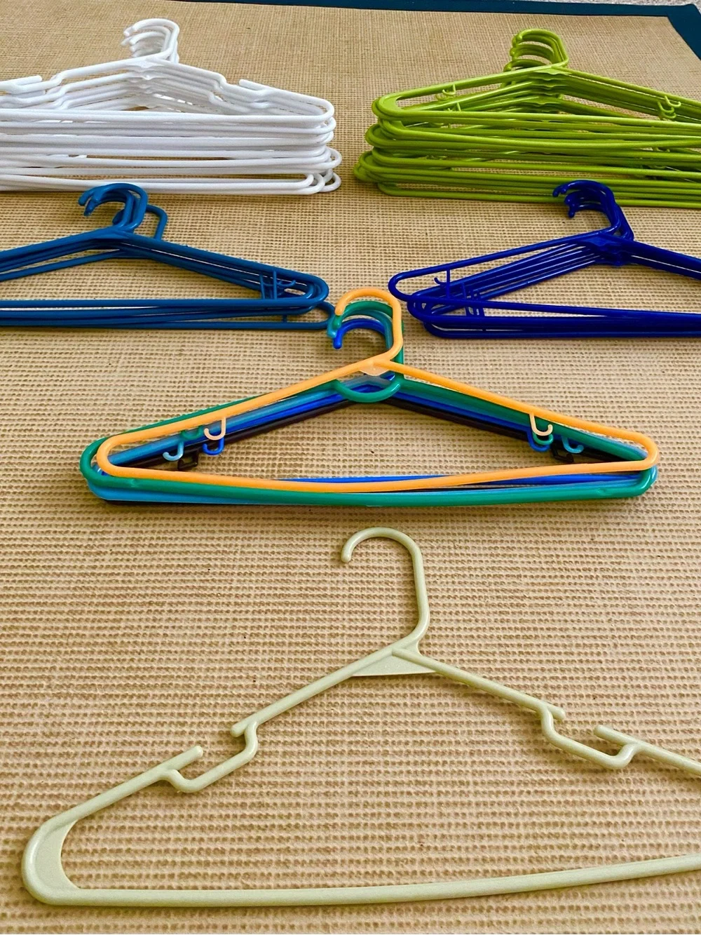 No Wire Hangers EVER! 45 + 1 Plastic Hangers. White,Green,Navy,Blue,Multicolors.